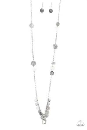 Trailblazing Trinket Silver Paparazzi Lanyard Necklace