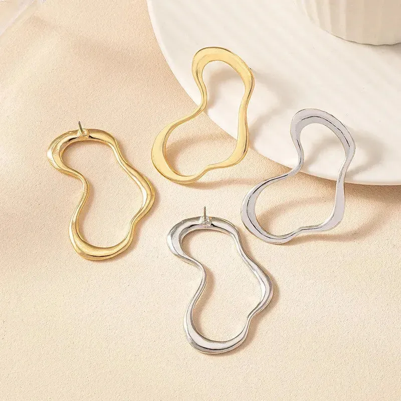 Trending Metal Geometry Stud Earring Fashion New Design Irregular Minimalist Earrings for Women Fashion Jewelry Gifts