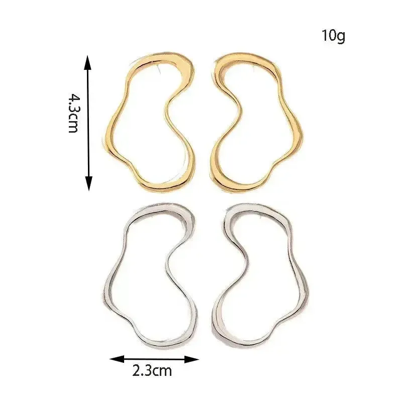 Trending Metal Geometry Stud Earring Fashion New Design Irregular Minimalist Earrings for Women Fashion Jewelry Gifts
