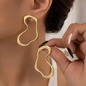 Trending Metal Geometry Stud Earring Fashion New Design Irregular Minimalist Earrings for Women Fashion Jewelry Gifts
