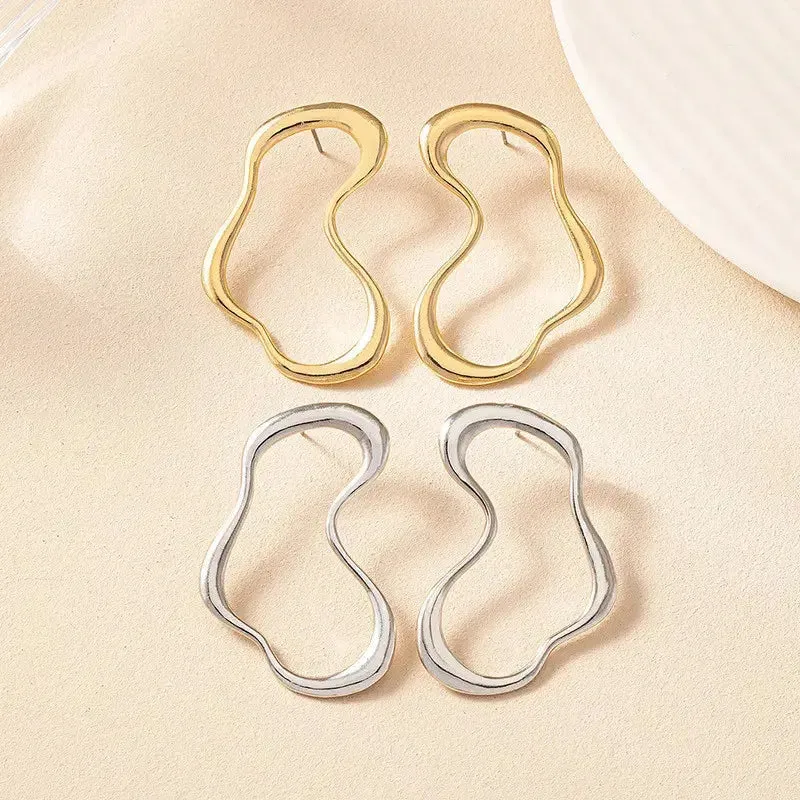 Trending Metal Geometry Stud Earring Fashion New Design Irregular Minimalist Earrings for Women Fashion Jewelry Gifts