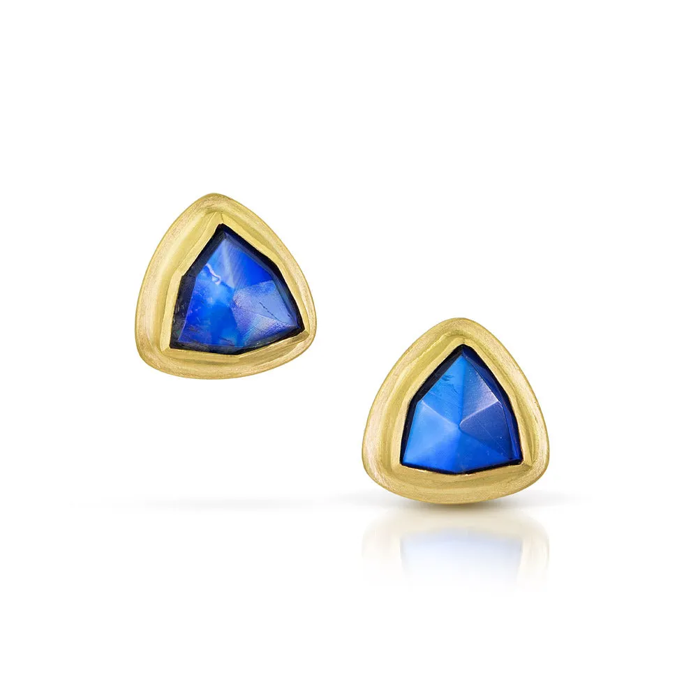 Trillion Moonstone Stud Earrings