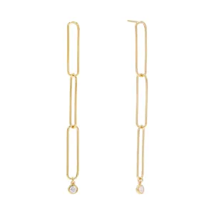 Trio Link Drop Stud Earring