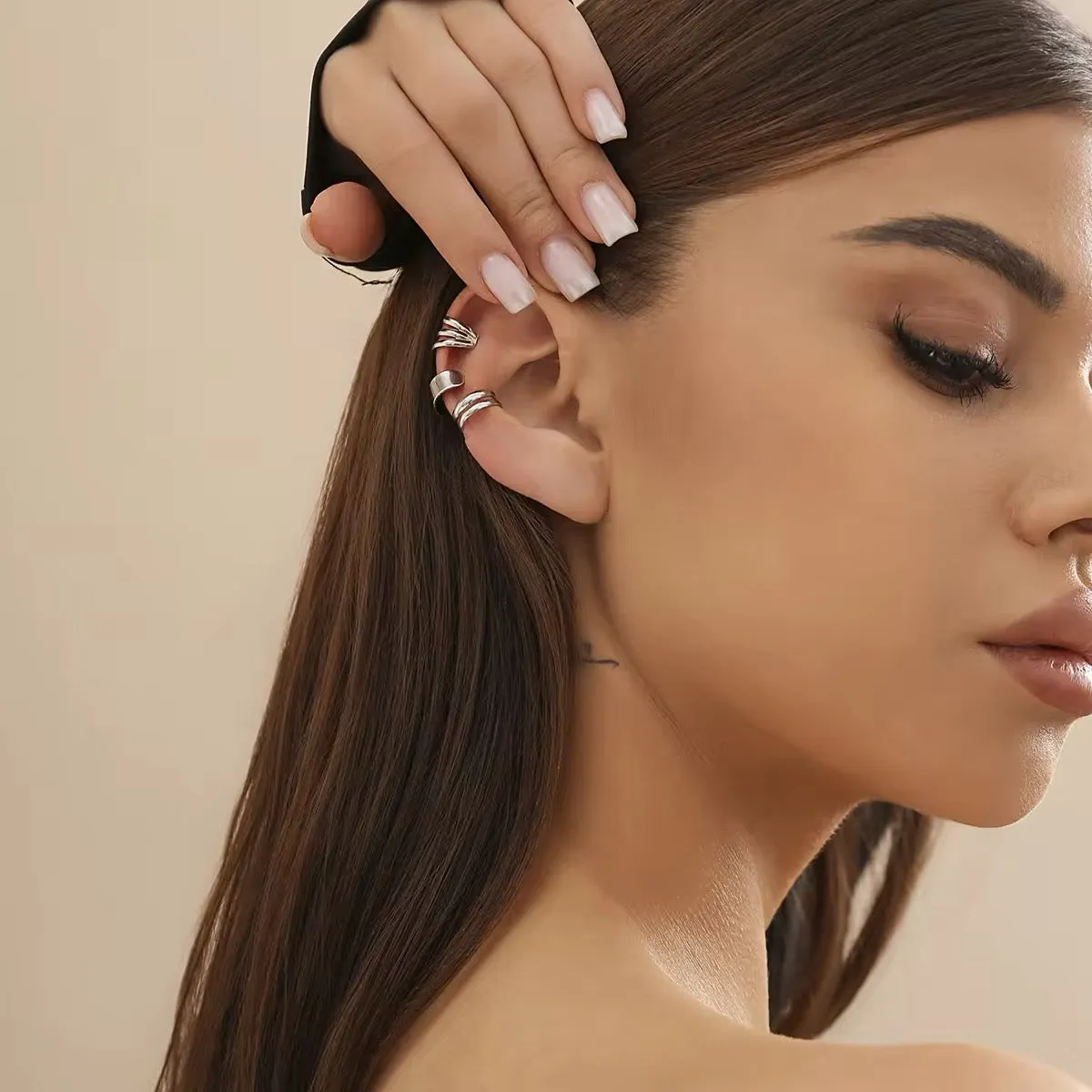 Trio of Classic Minimalism C-Shaped Geometry Ear Clips