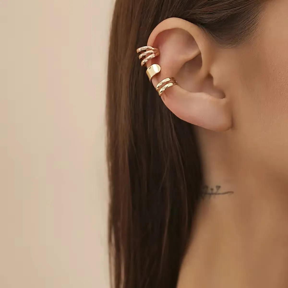 Trio of Classic Minimalism C-Shaped Geometry Ear Clips