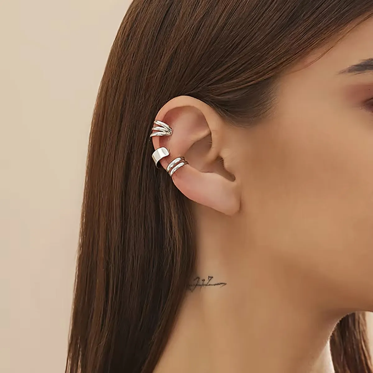 Trio of Classic Minimalism C-Shaped Geometry Ear Clips
