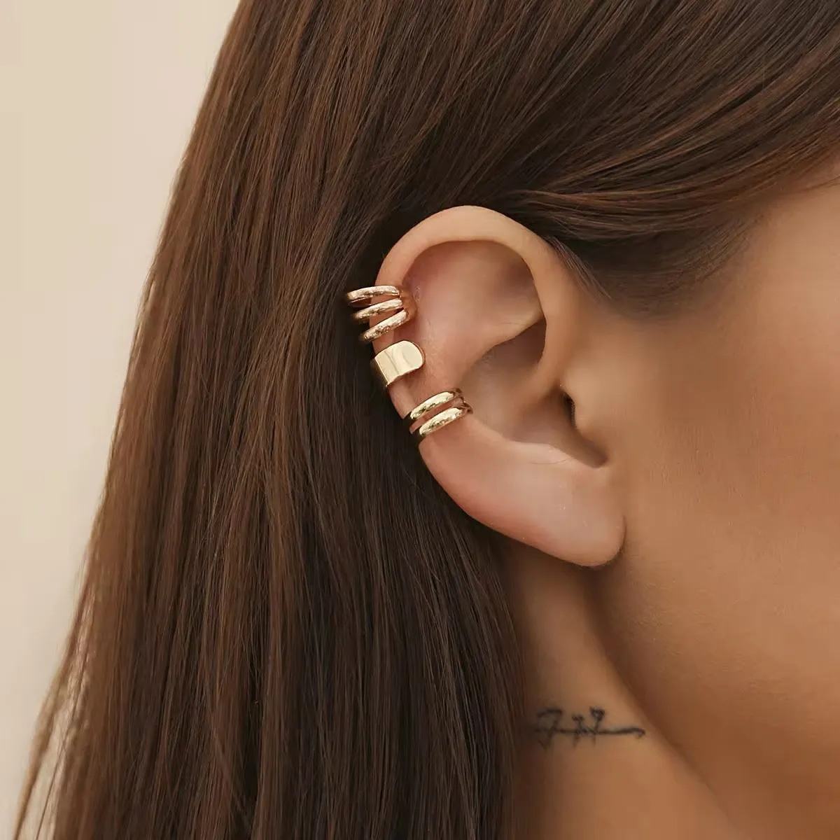 Trio of Classic Minimalism C-Shaped Geometry Ear Clips