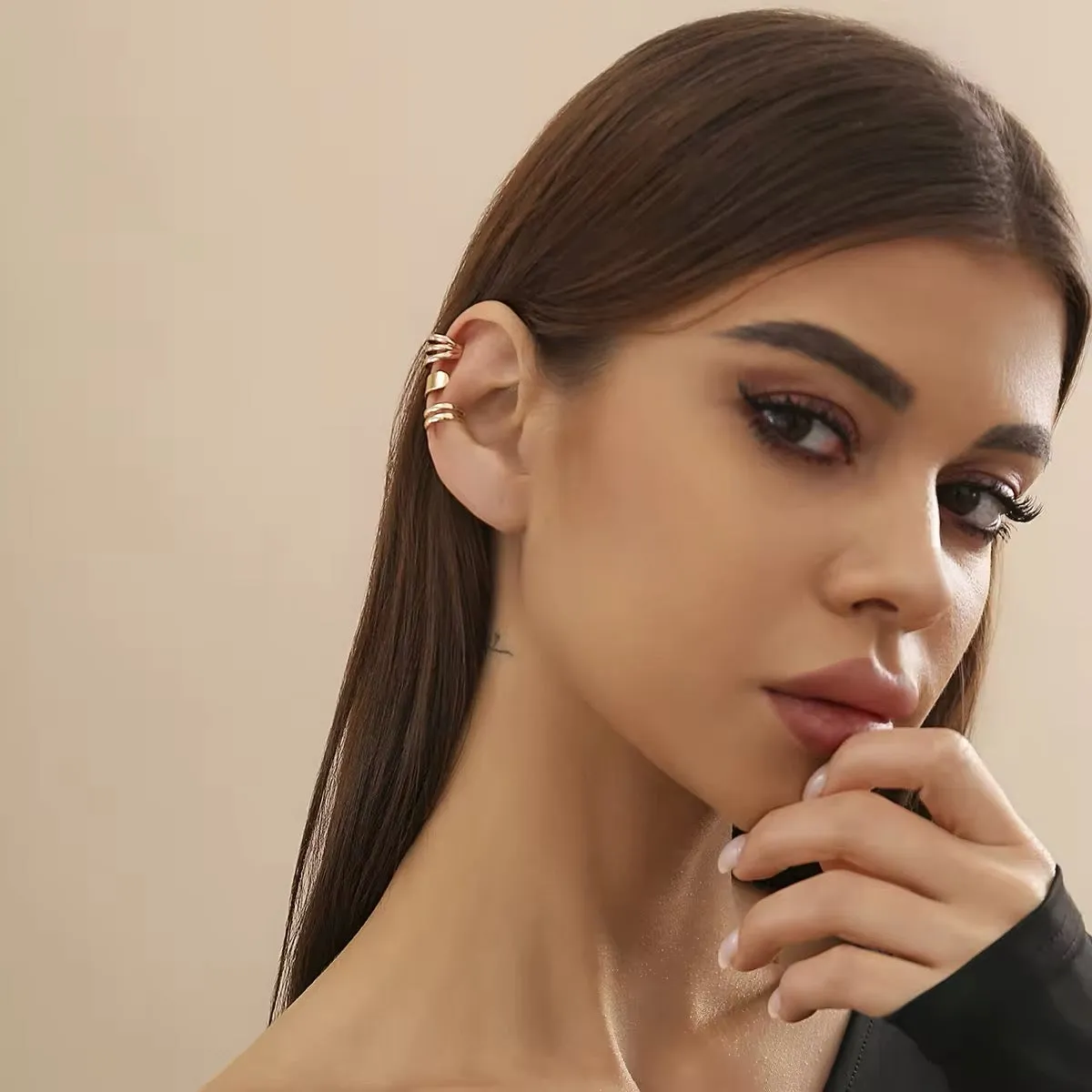 Trio of Classic Minimalism C-Shaped Geometry Ear Clips