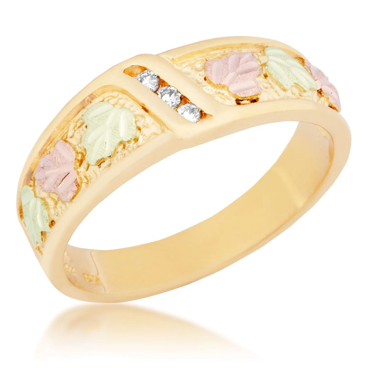 Triple Diamond II - Black Hills Gold Mens Ring