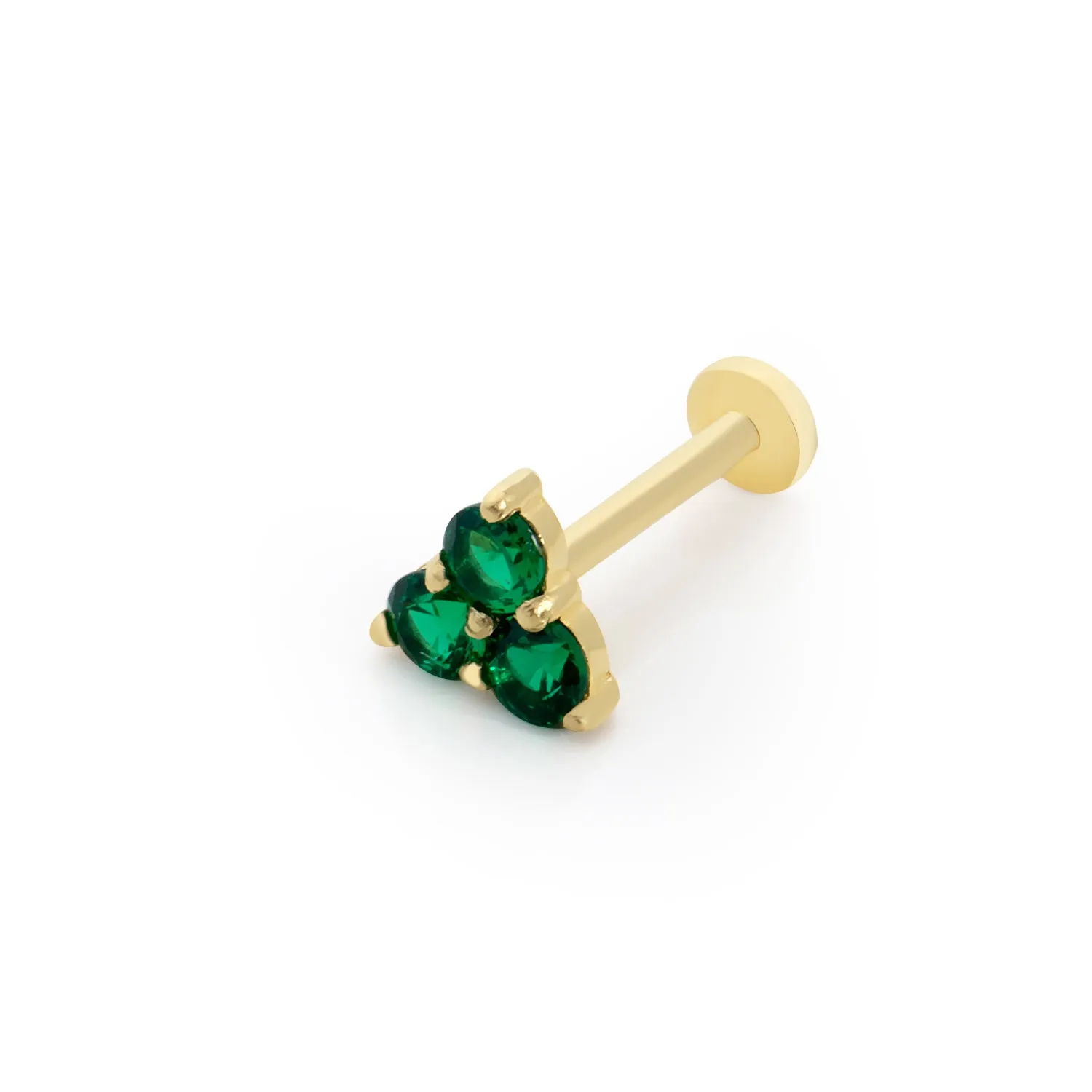 TRIPLE EMERALD STONE PIERCING