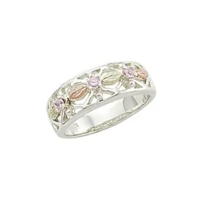 Triple Pink Tourmaline - Sterling Silver Black Hills Gold Ring