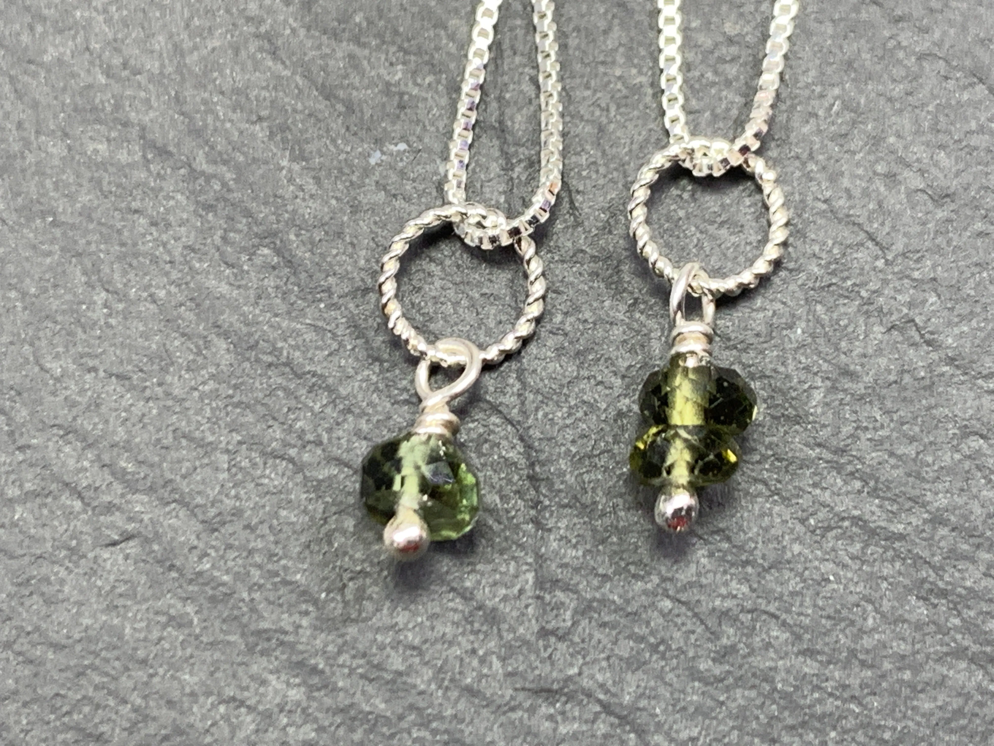 Twisted Ring Pendant with Moldavite
