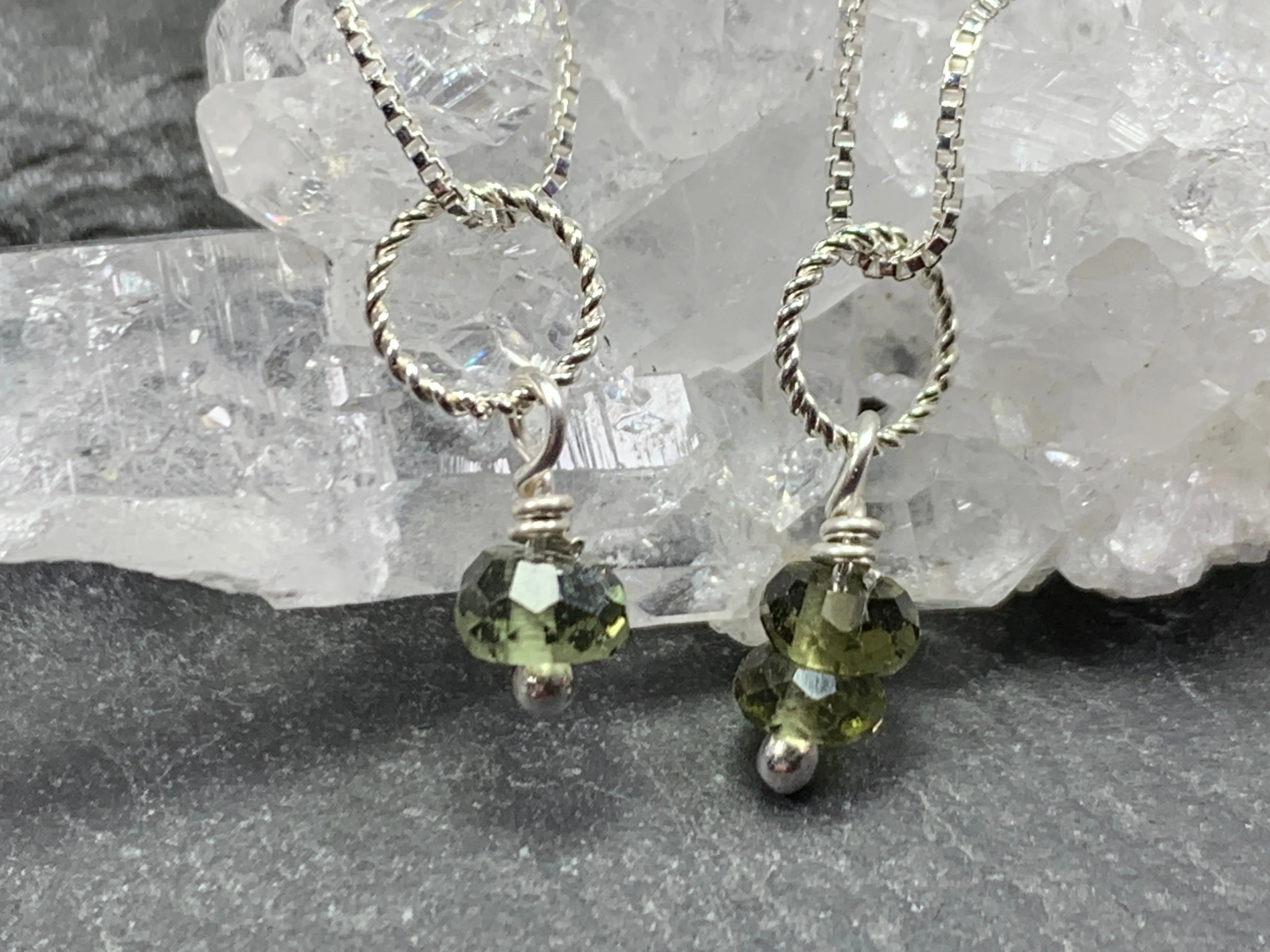 Twisted Ring Pendant with Moldavite