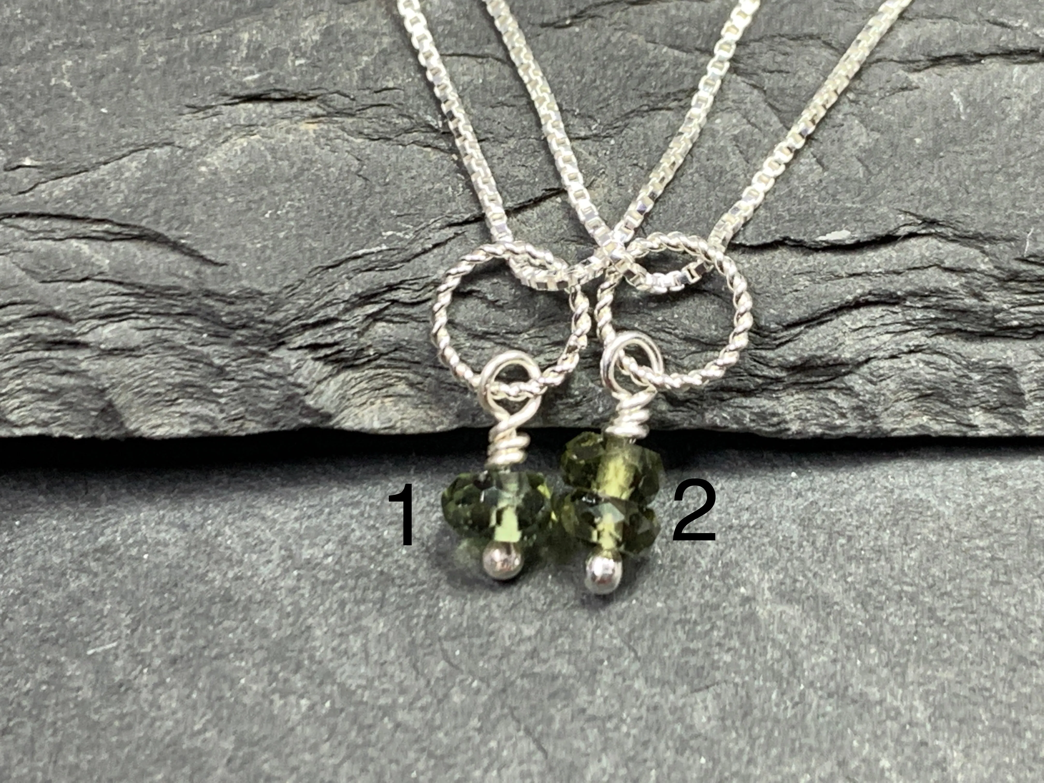 Twisted Ring Pendant with Moldavite