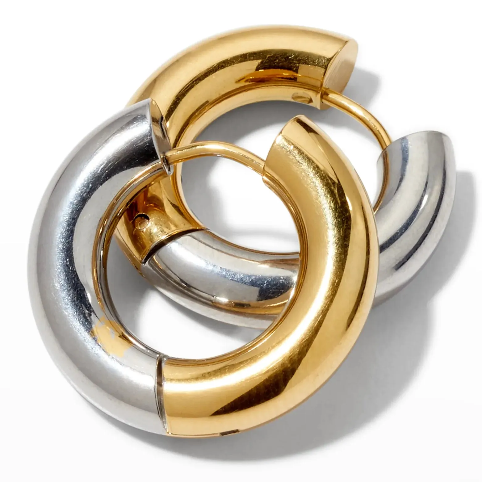 TWO-TONE HOOP EARRINGS - COMBO