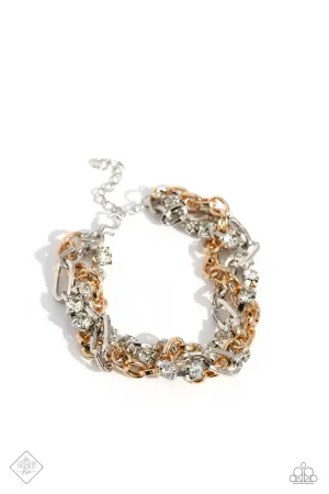 Two-Tone Taste - Multi - Mixed Metal Link Paparazzi Lobster Claw Bracelet - September 2023 Magnificent Musings
