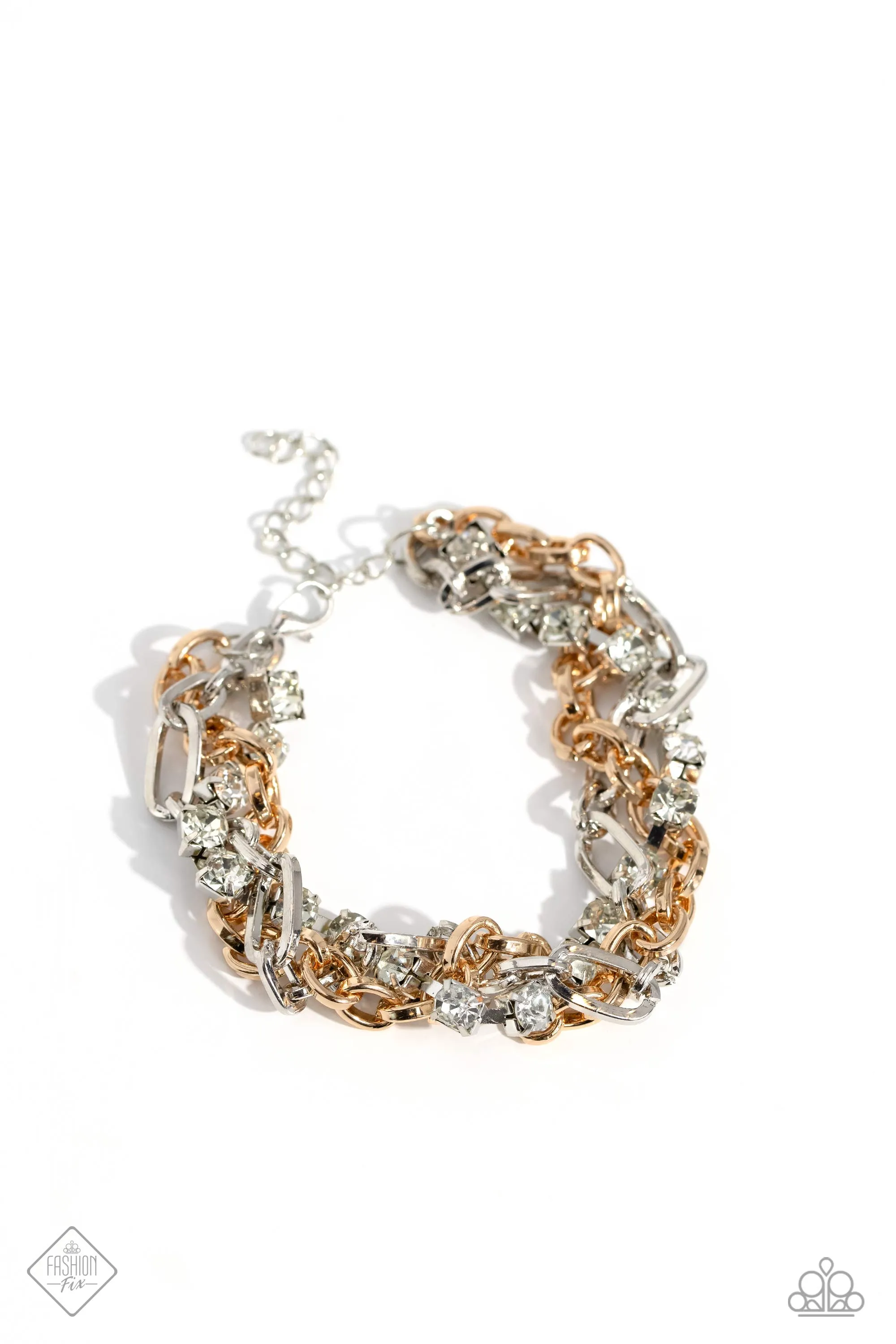 Two-Tone Taste - Multi - Mixed Metal Link Paparazzi Lobster Claw Bracelet - September 2023 Magnificent Musings