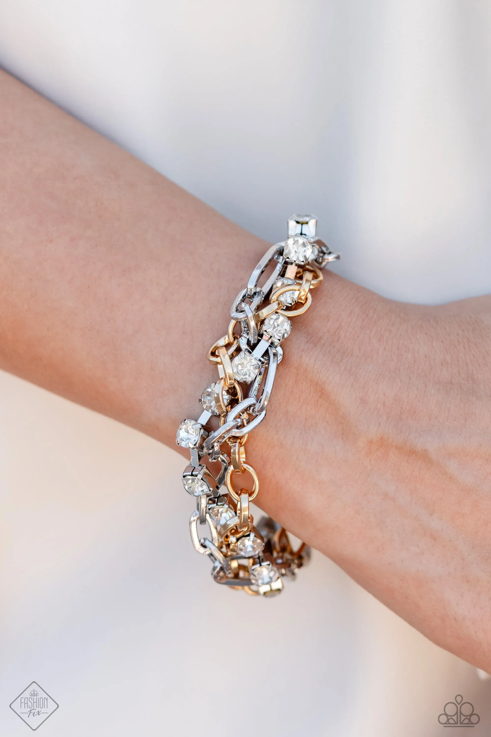 Two-Tone Taste - Multi - Mixed Metal Link Paparazzi Lobster Claw Bracelet - September 2023 Magnificent Musings