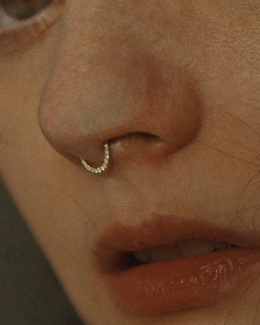 U Shaped Mini Stud Nose Cuff