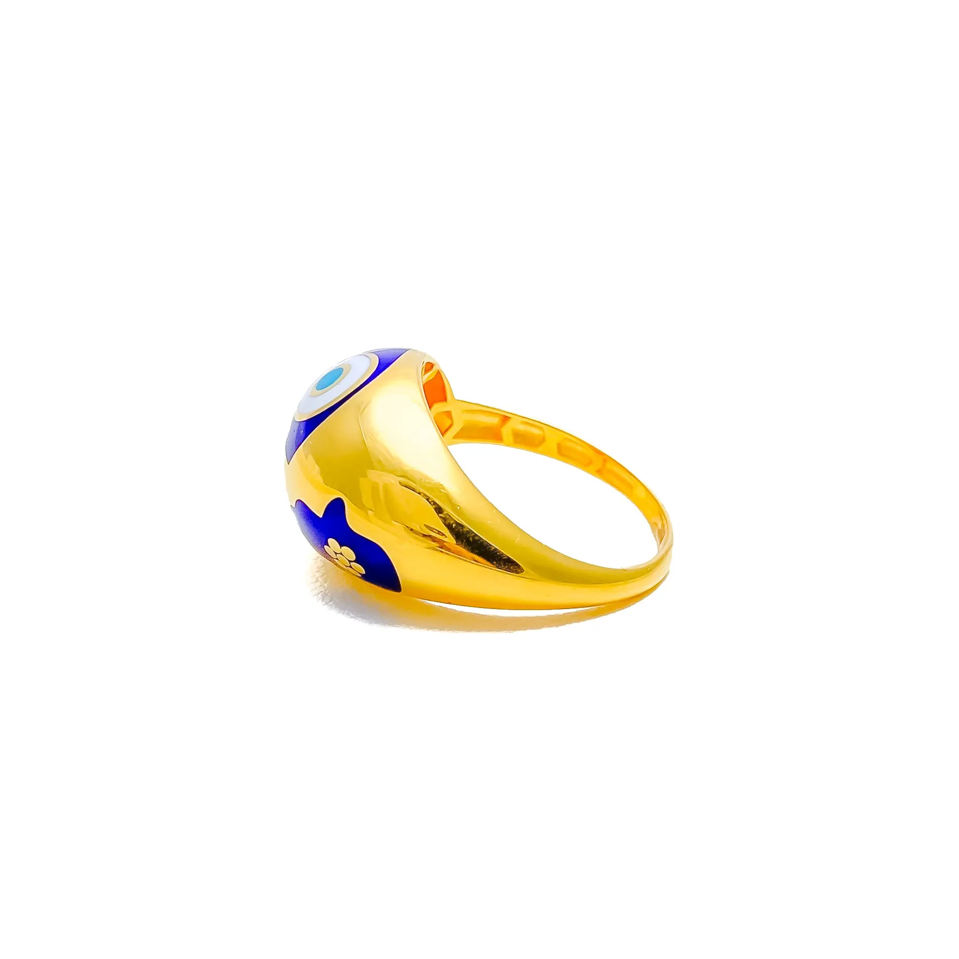 Unique Artistic Evil Eye 21k Gold Ring