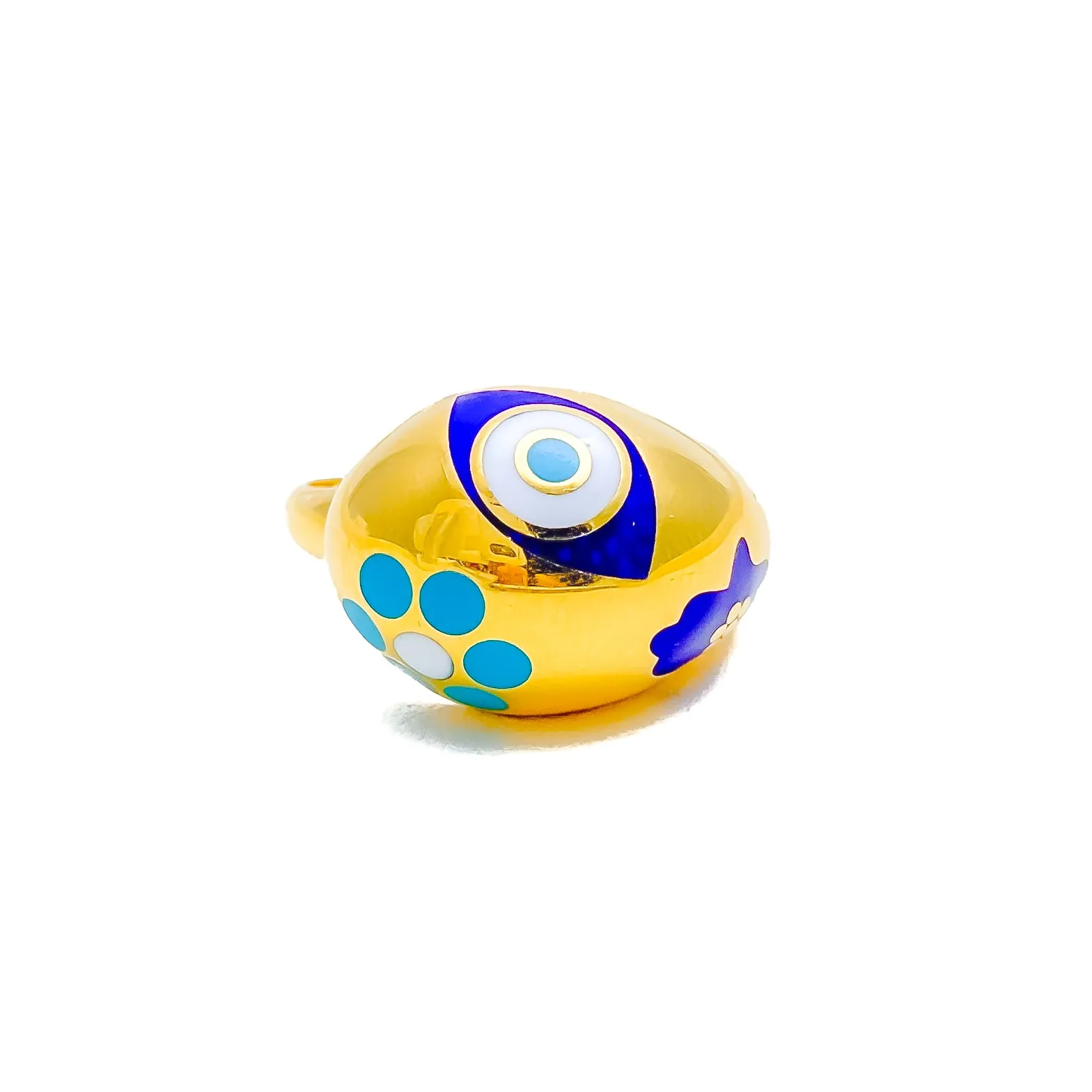 Unique Artistic Evil Eye 21k Gold Ring