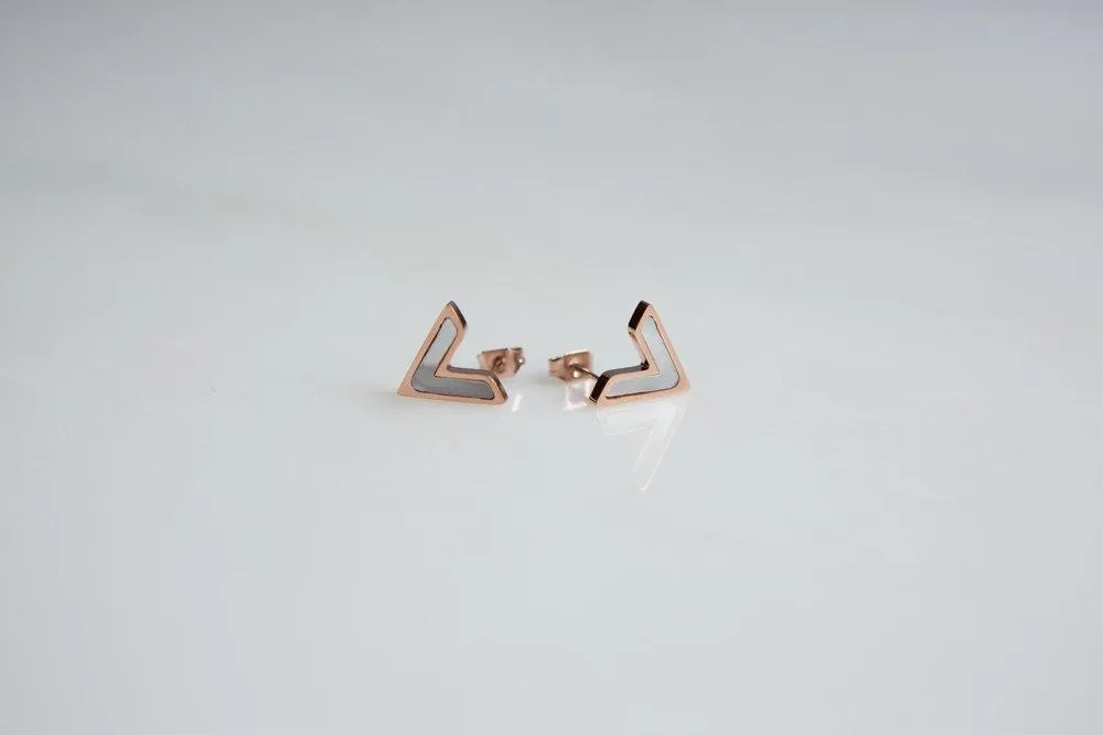 V-Shaped Stainless Steel Stud Earrings
