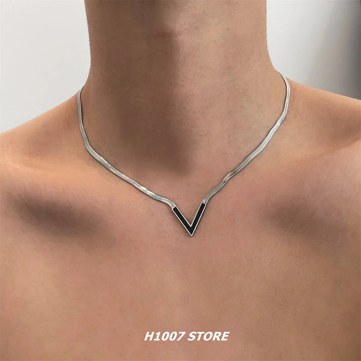 V-Shaped Titanium Steel Necklace