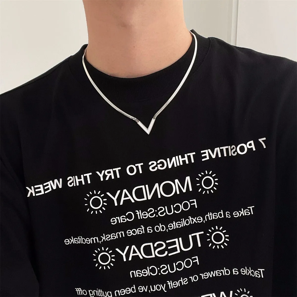 V-Shaped Titanium Steel Necklace