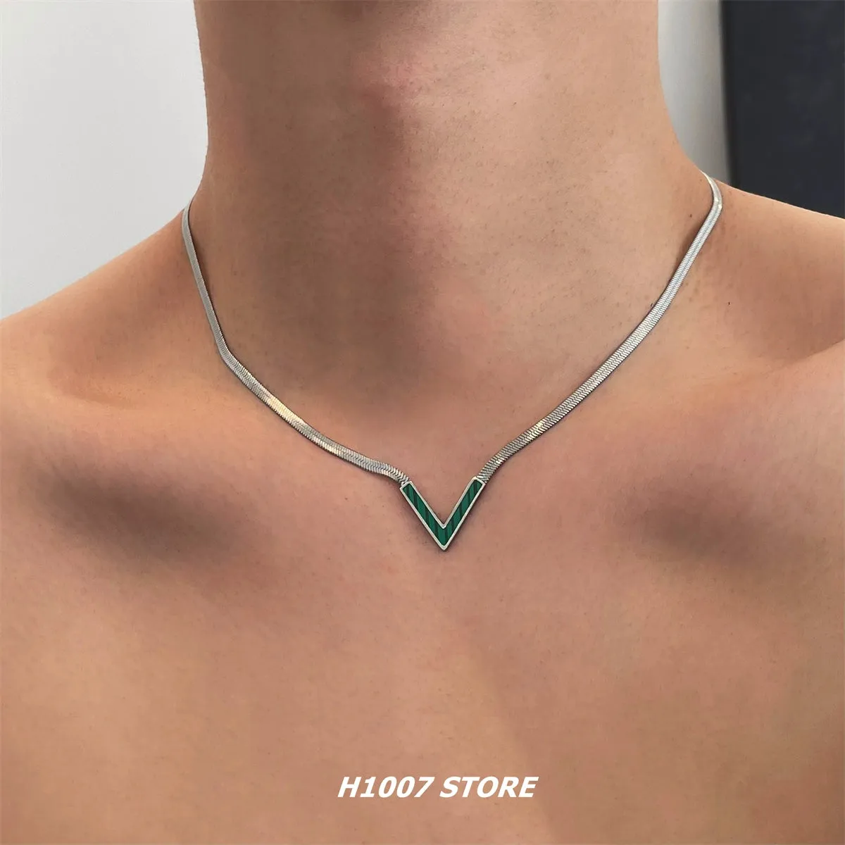 V-Shaped Titanium Steel Necklace