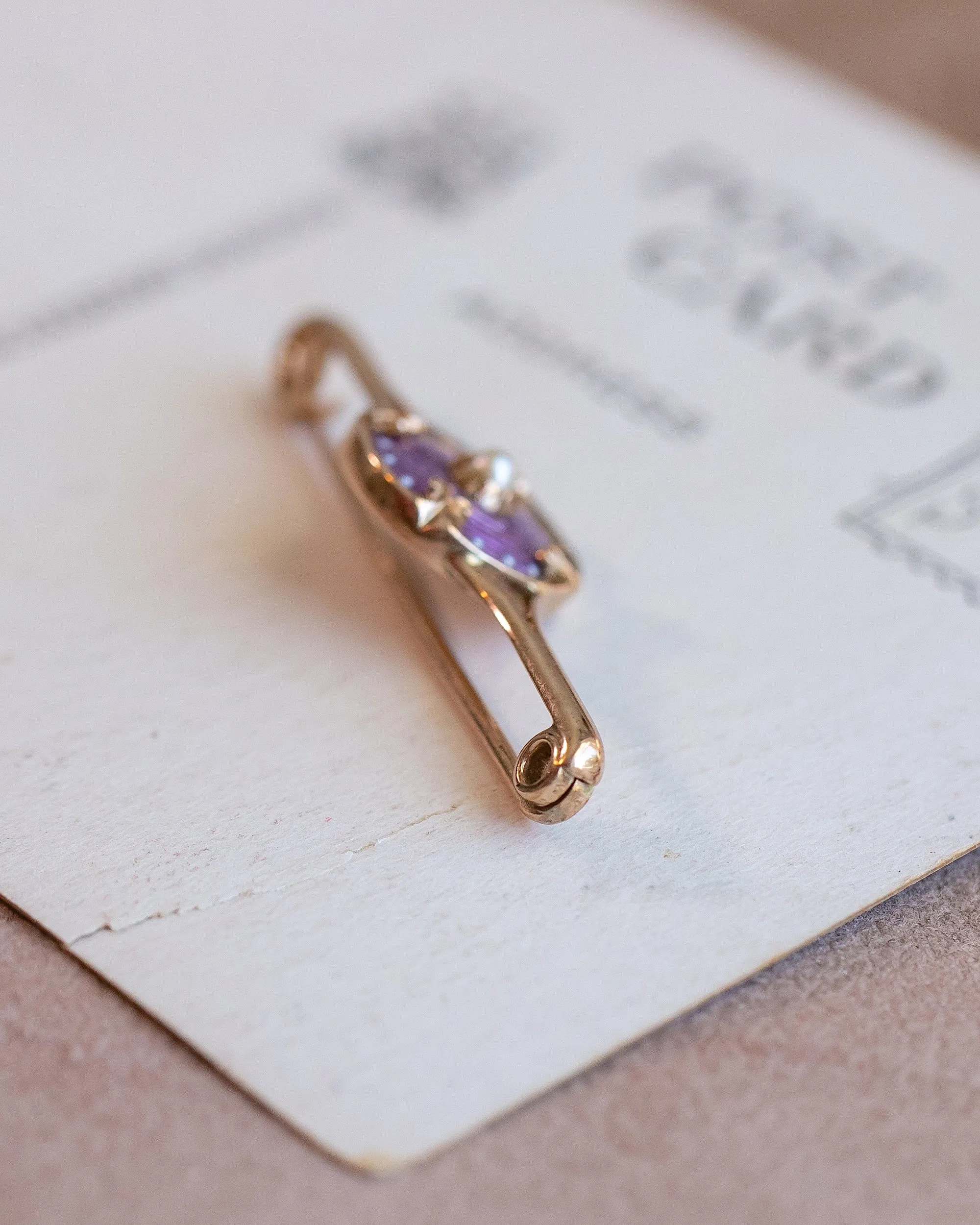 Victorian 10k Warm Gold 0.17 CT Pearl Bar Brooch with Guilloché Enamel