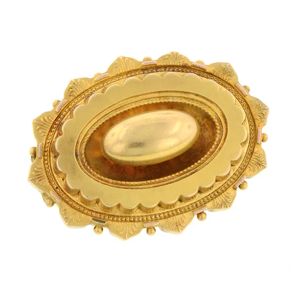 Victorian Locket Back Target Brooch