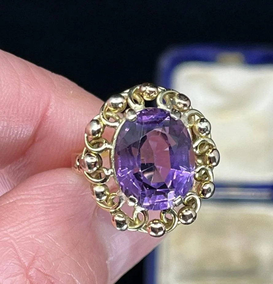 Vintage 1940s Austrian Amethyst Ring in 14ct