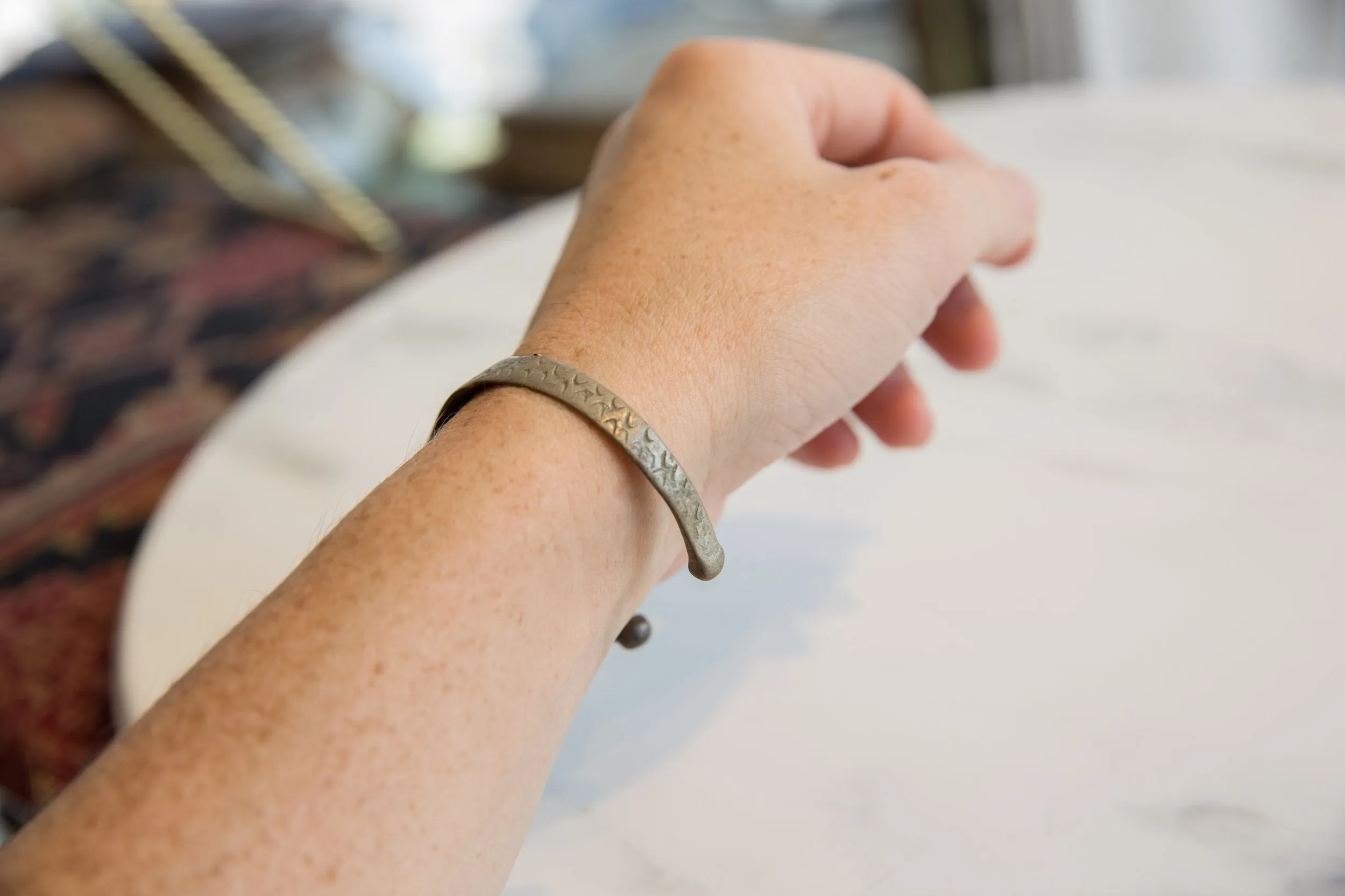 Vintage African Thin Metal Bracelet