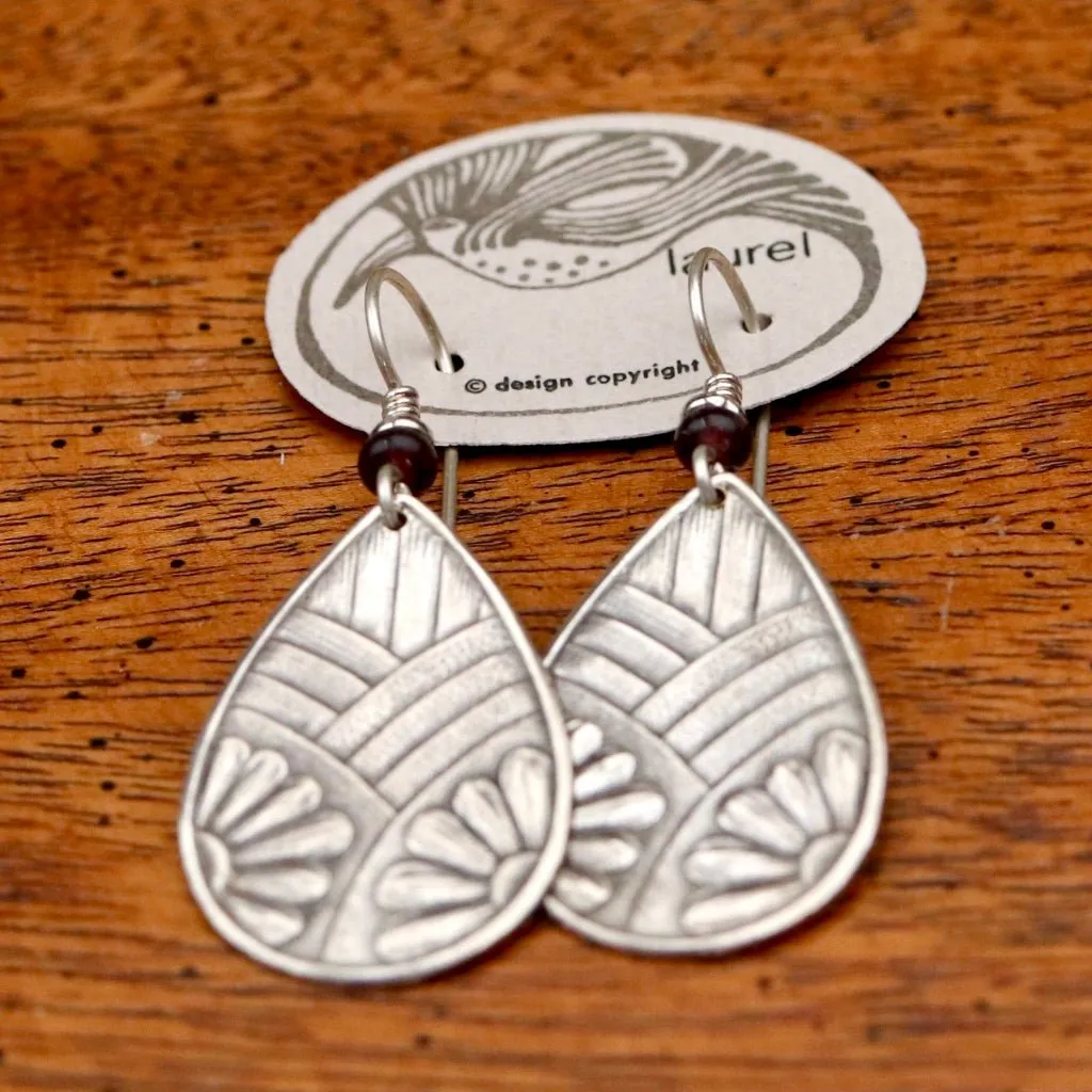 Vintage Laurel Burch Art Deco Silver-Plate Earrings