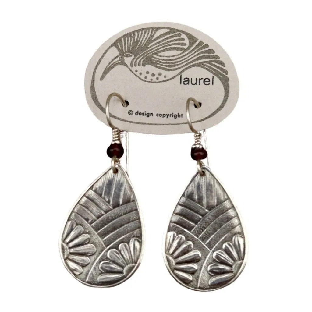 Vintage Laurel Burch Art Deco Silver-Plate Earrings