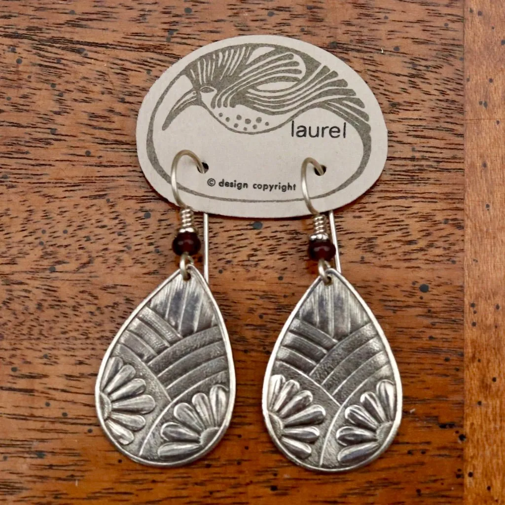 Vintage Laurel Burch Art Deco Silver-Plate Earrings