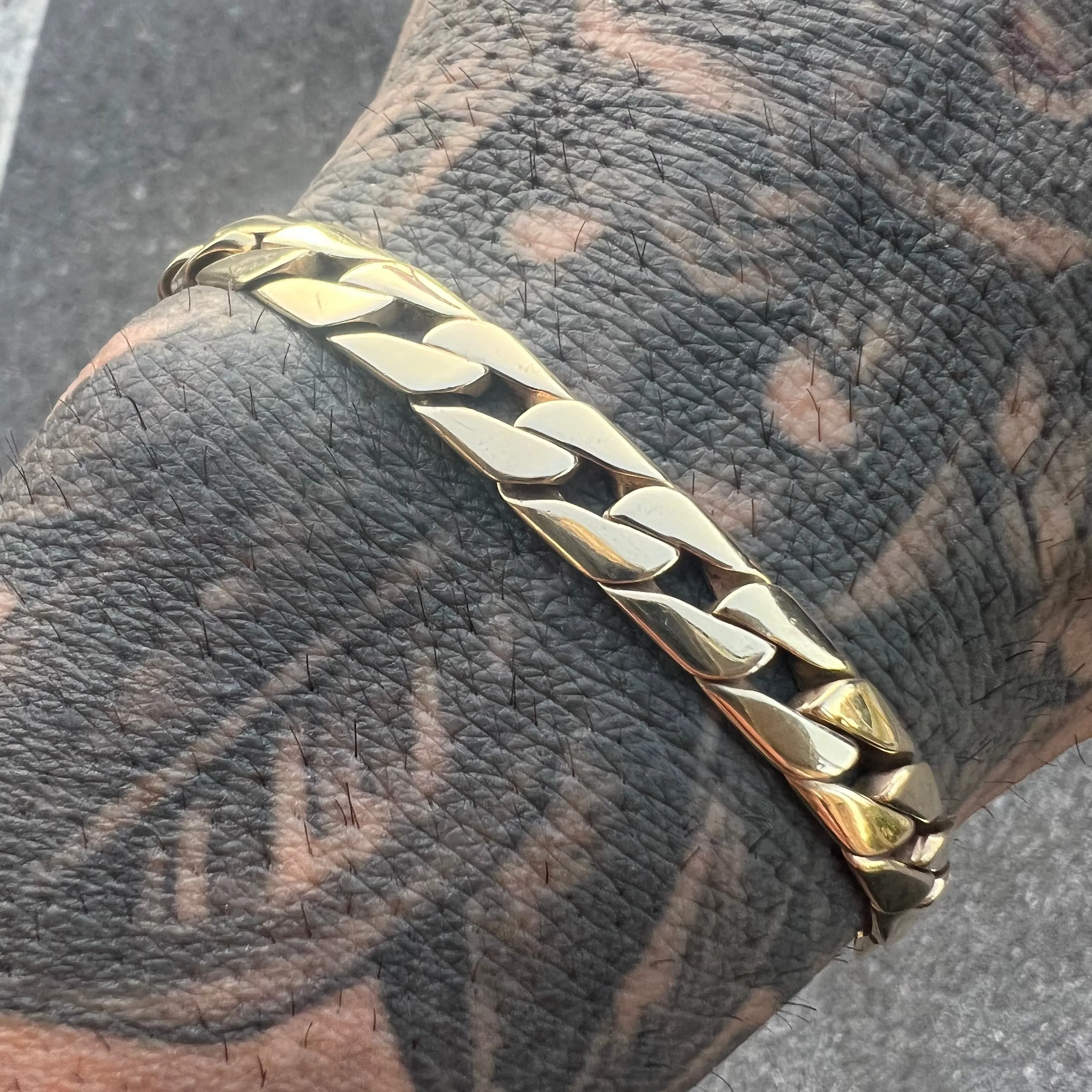 Vintage Solid 14k Sleek Cuban Link Bracelet