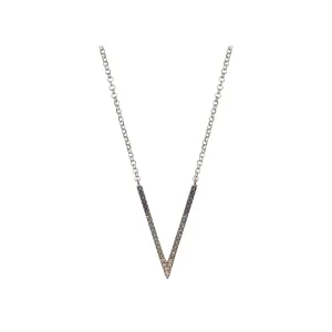 Vita Silver Ombre V-Shaped Necklace