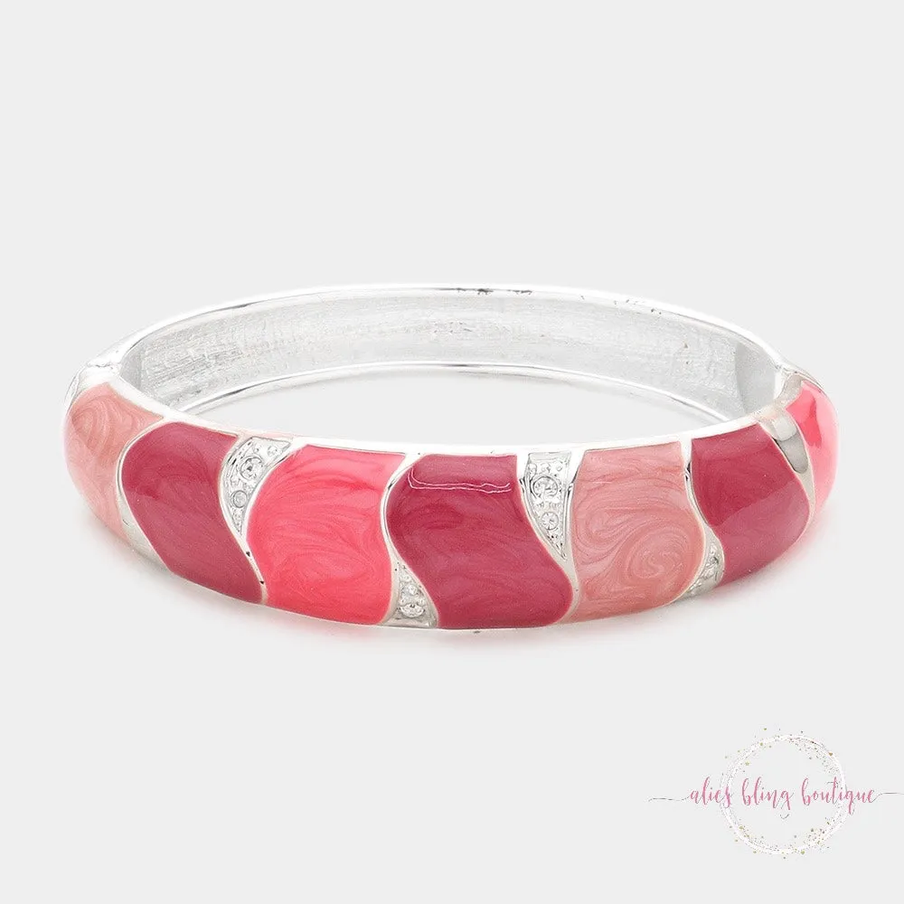 Vivid Vow - Pink Hinged Bracelet