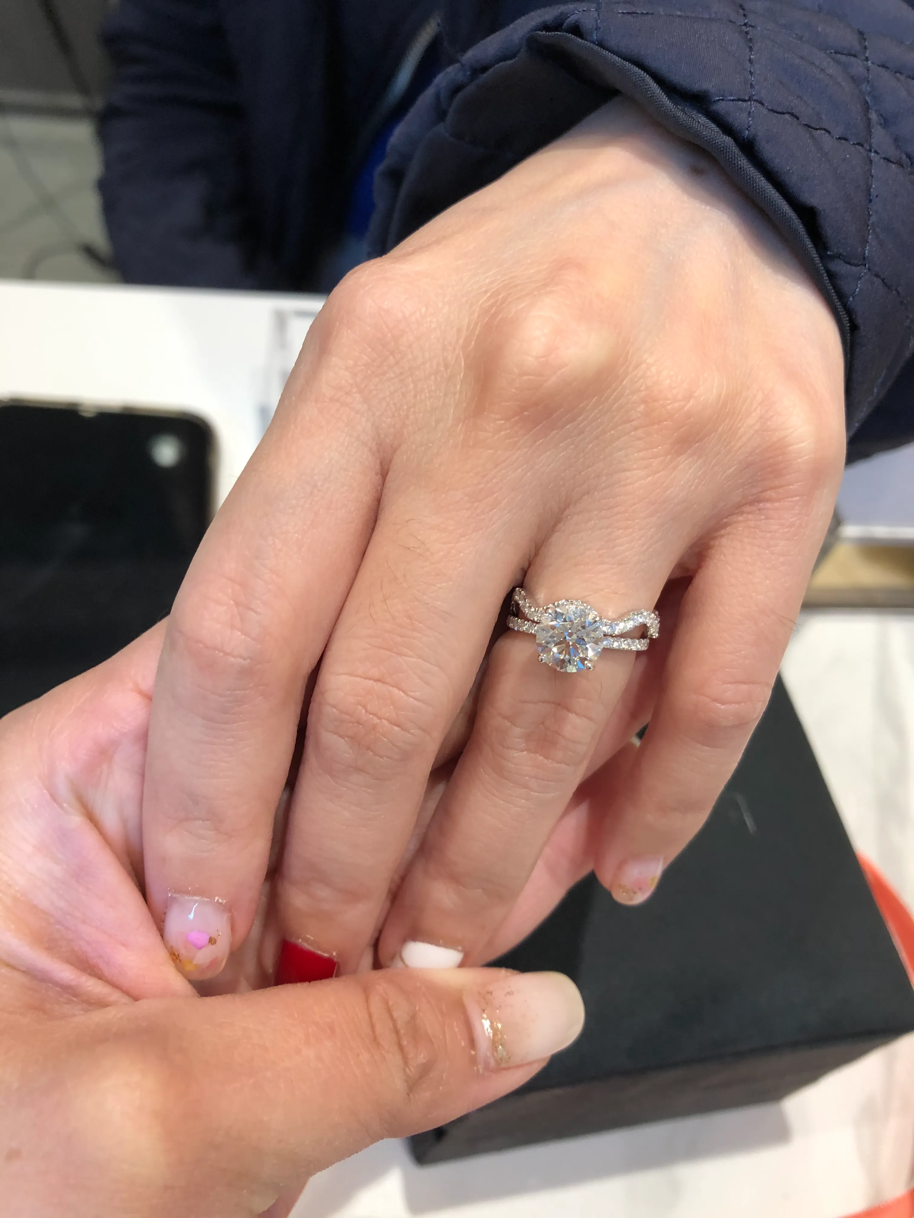 Wavy Diamond Stacking Ring
