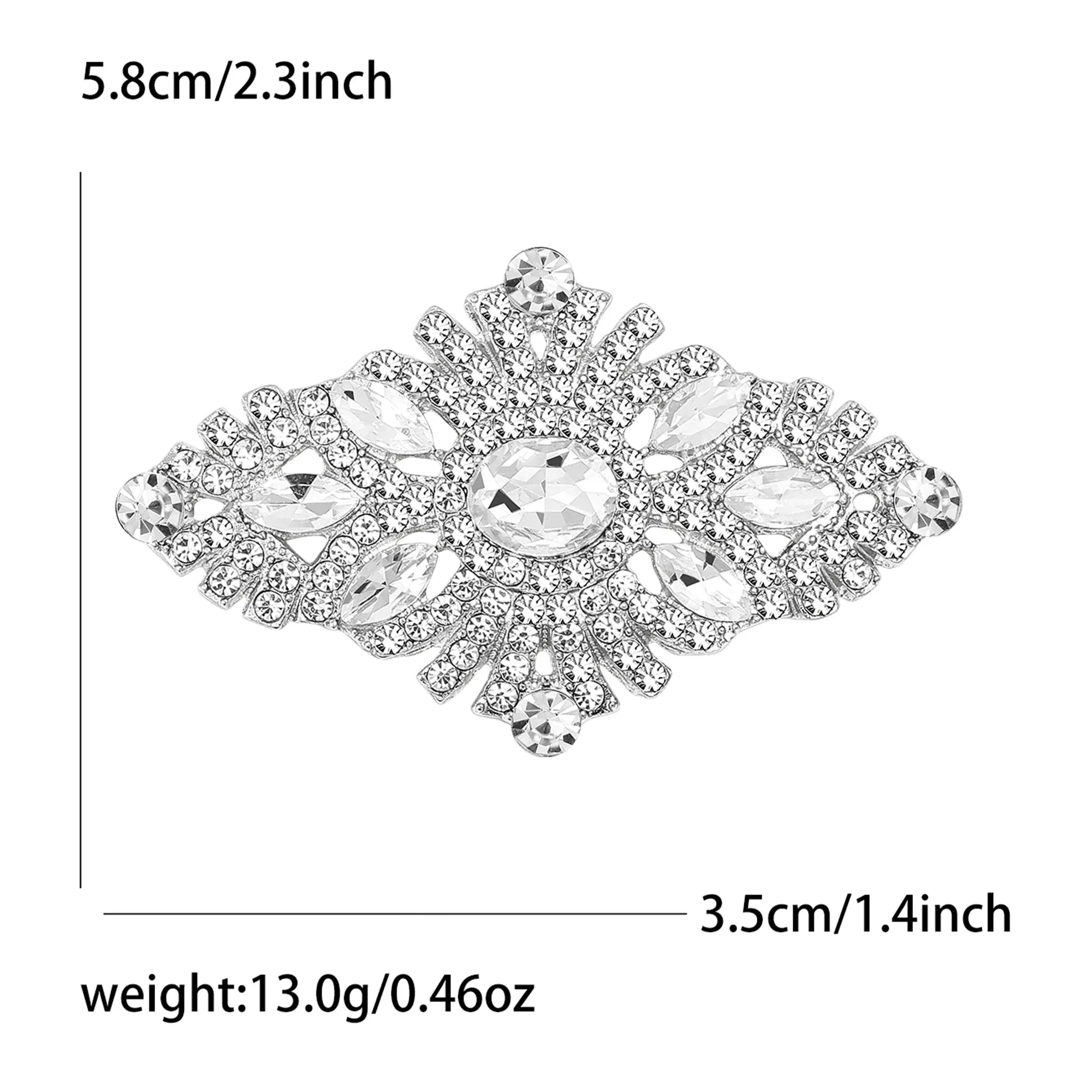 Wedding Bridal Rhinestone Flower Brooches for Women Elegant Flower Design Pins Office Party Friend Gifts Jewelry Accessories