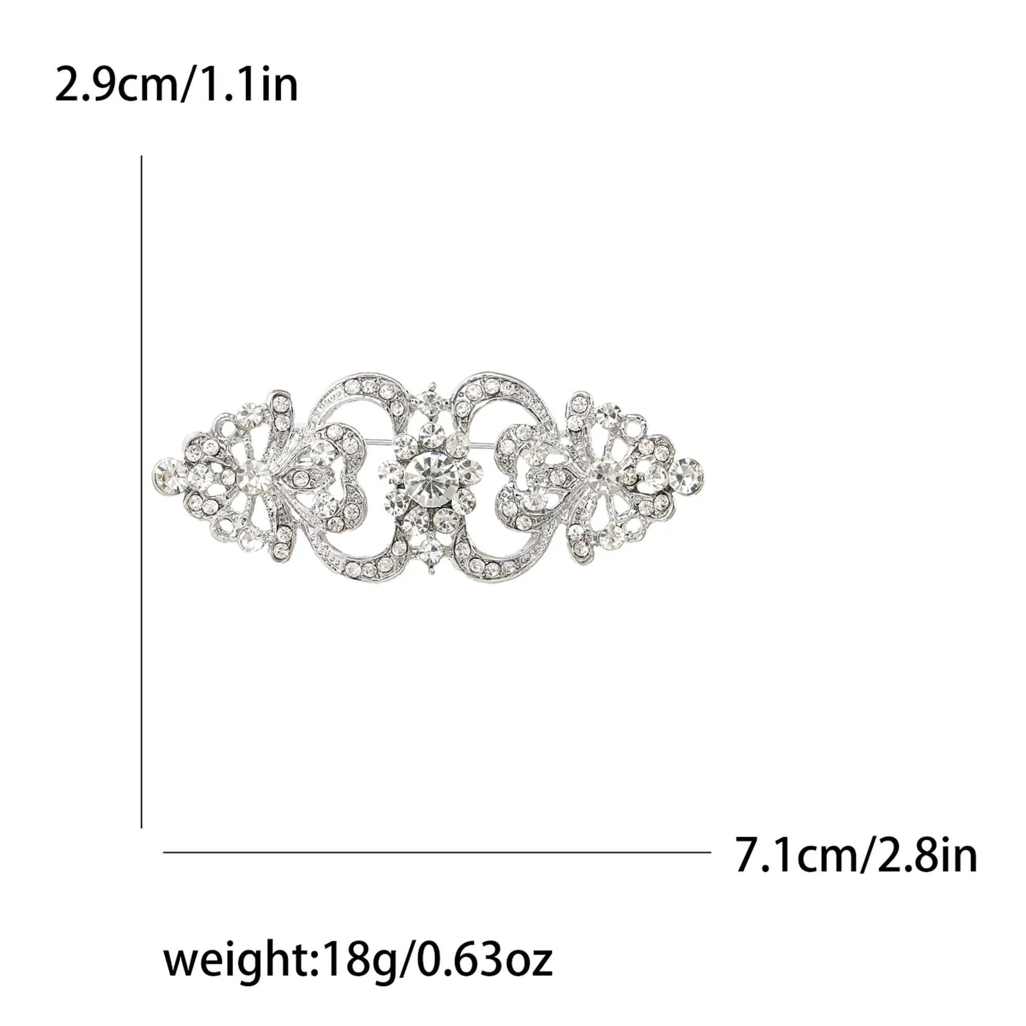 Wedding Bridal Rhinestone Flower Brooches for Women Elegant Flower Design Pins Office Party Friend Gifts Jewelry Accessories