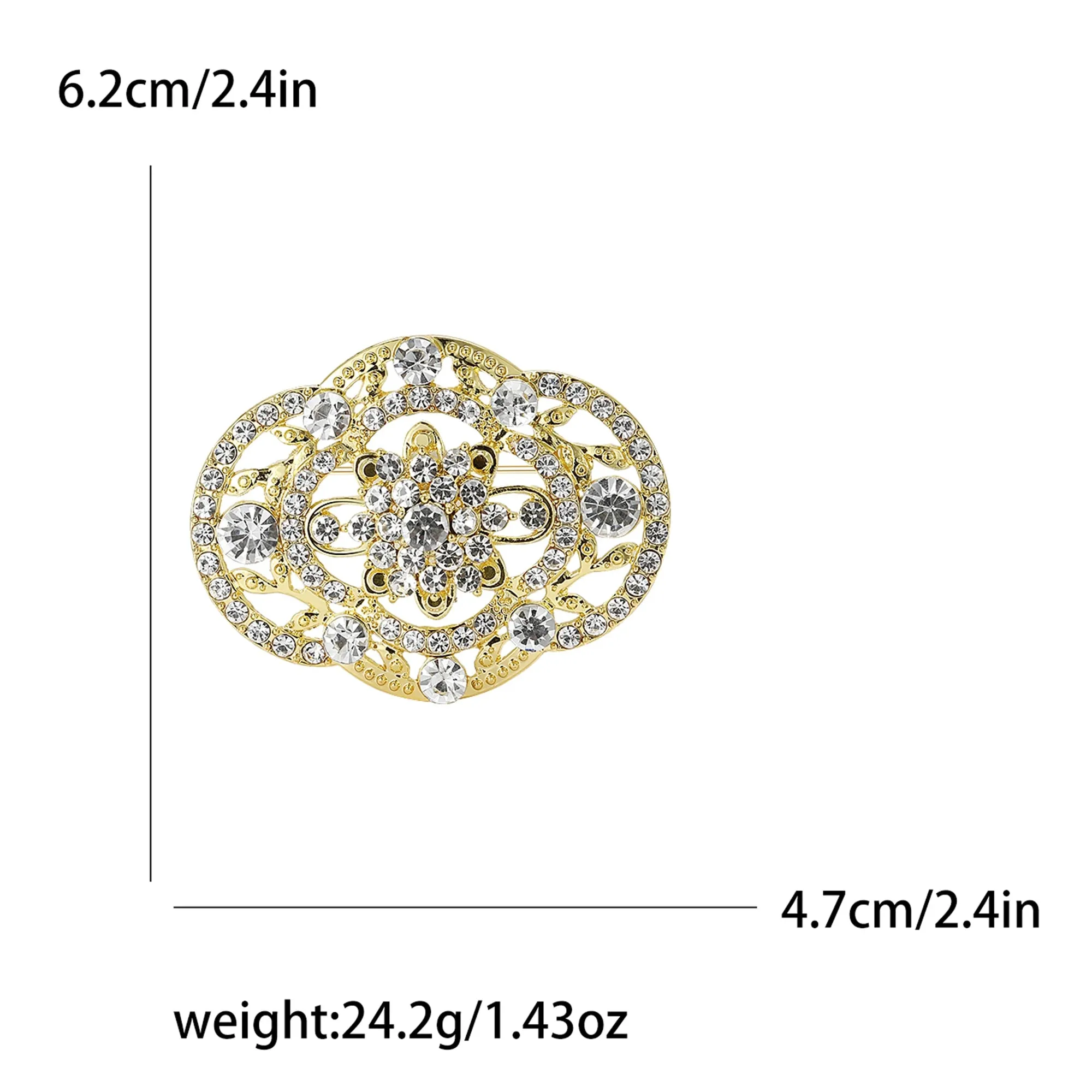Wedding Bridal Rhinestone Flower Brooches for Women Elegant Flower Design Pins Office Party Friend Gifts Jewelry Accessories
