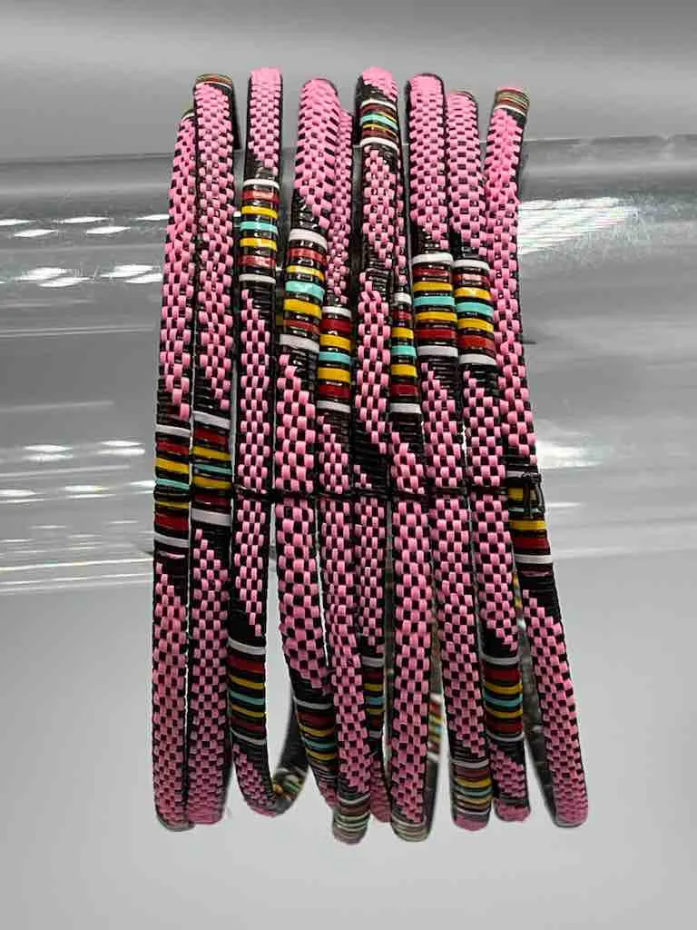 Wide Finest Design Recycled Plastic Bracelet - Pink