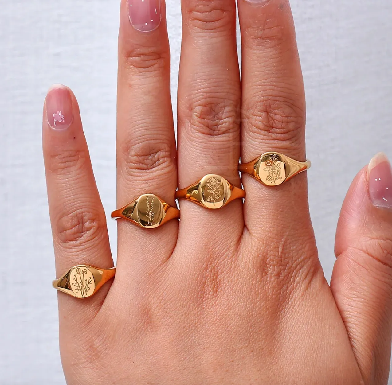 WildFlower Engraved/Stamped Rings