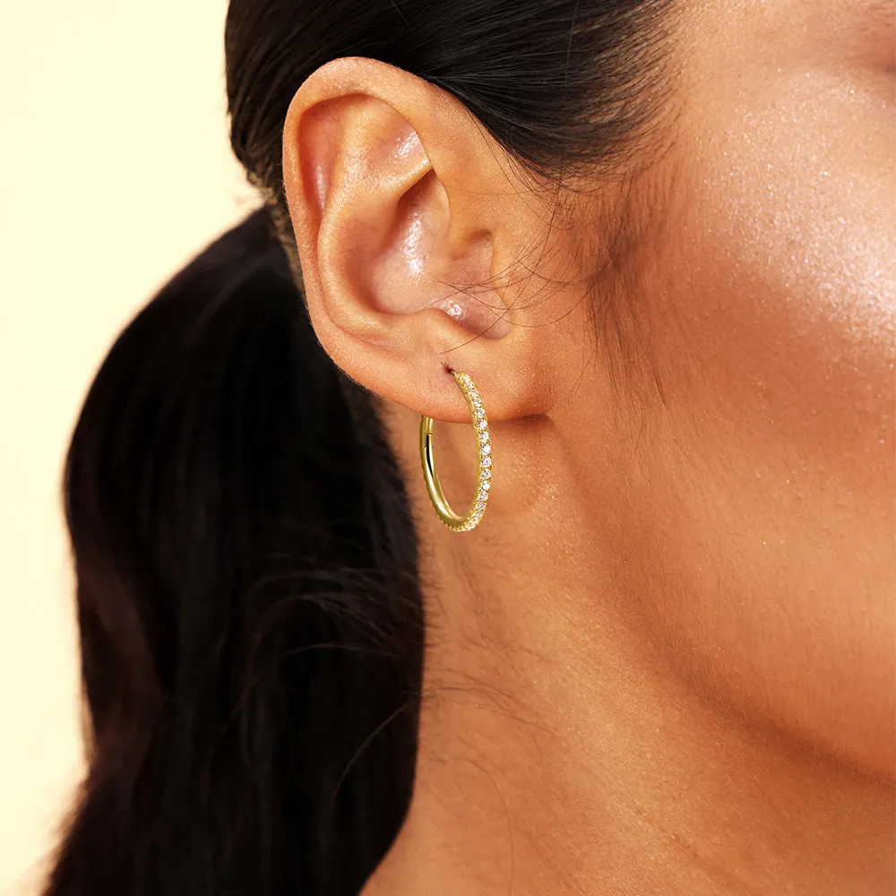 Women's One Row Large Hoop Earring
