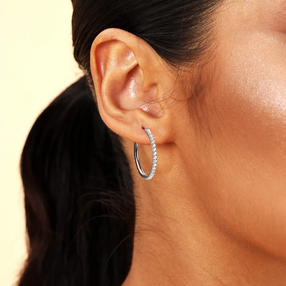 Women's One Row Large Hoop Earring