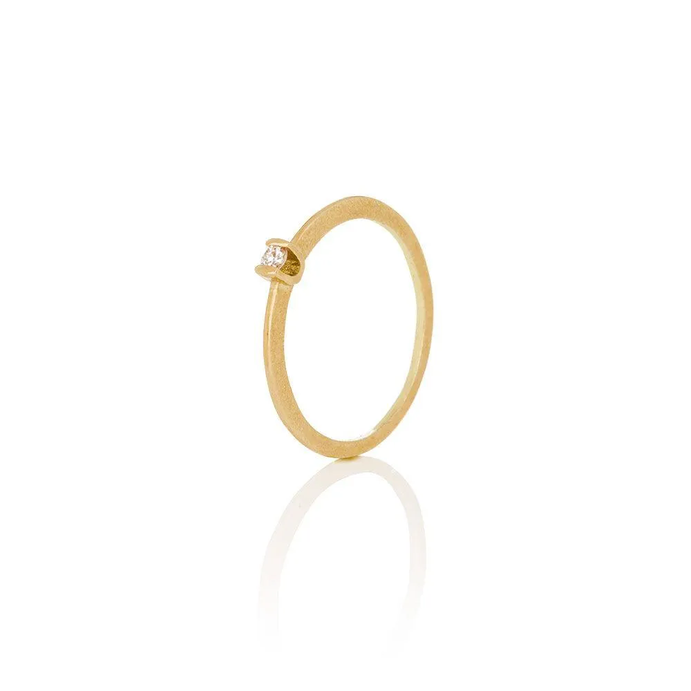 Women's solid gold ring - DIAMOND