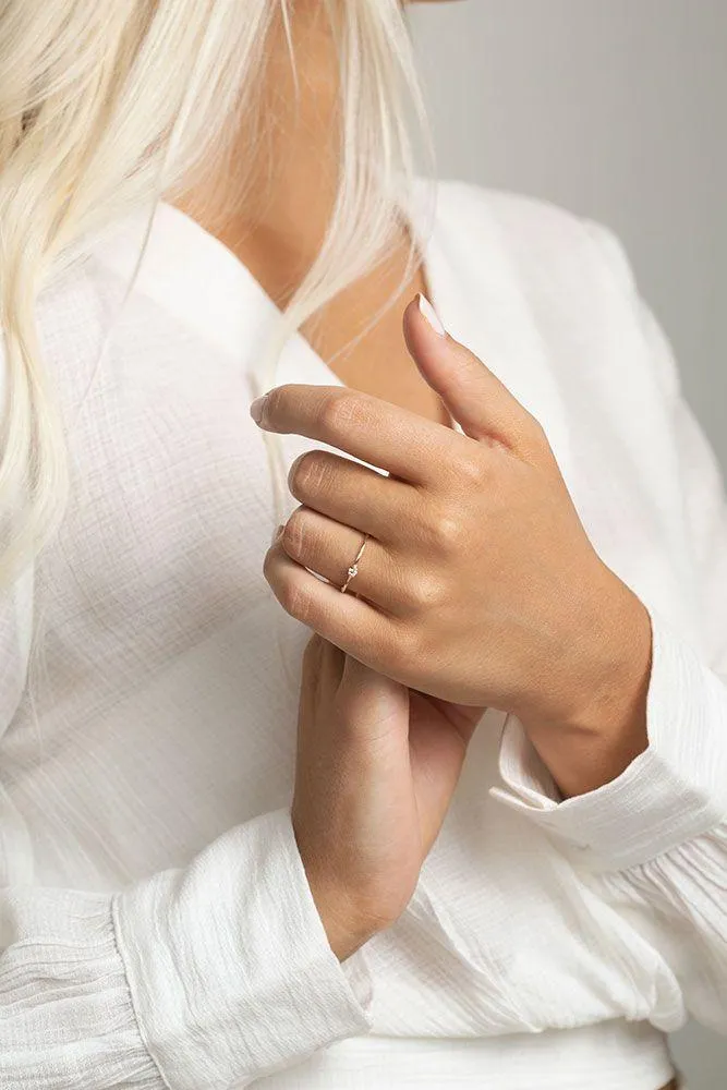 Women's solid gold ring - DIAMOND
