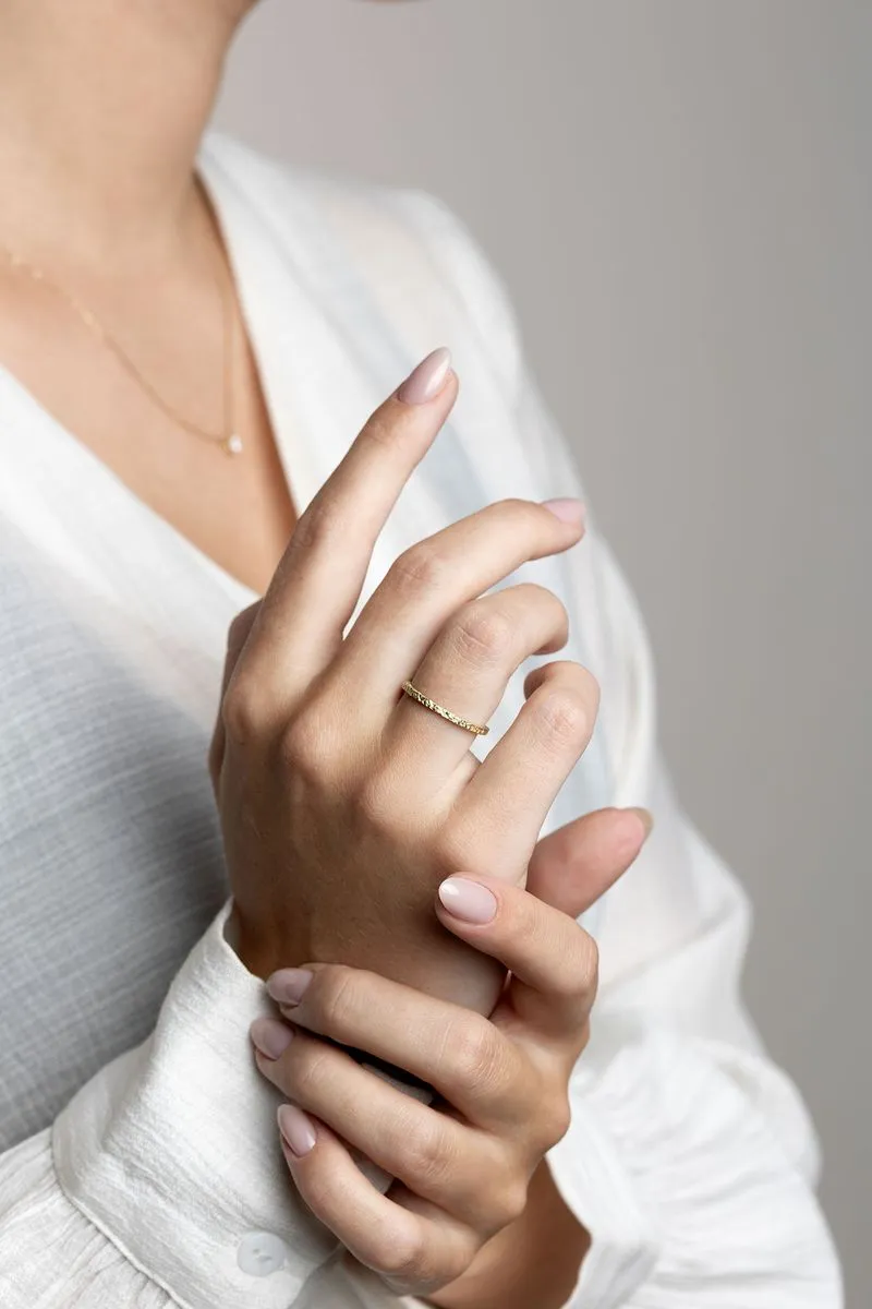 Women's solid gold ring - ICE